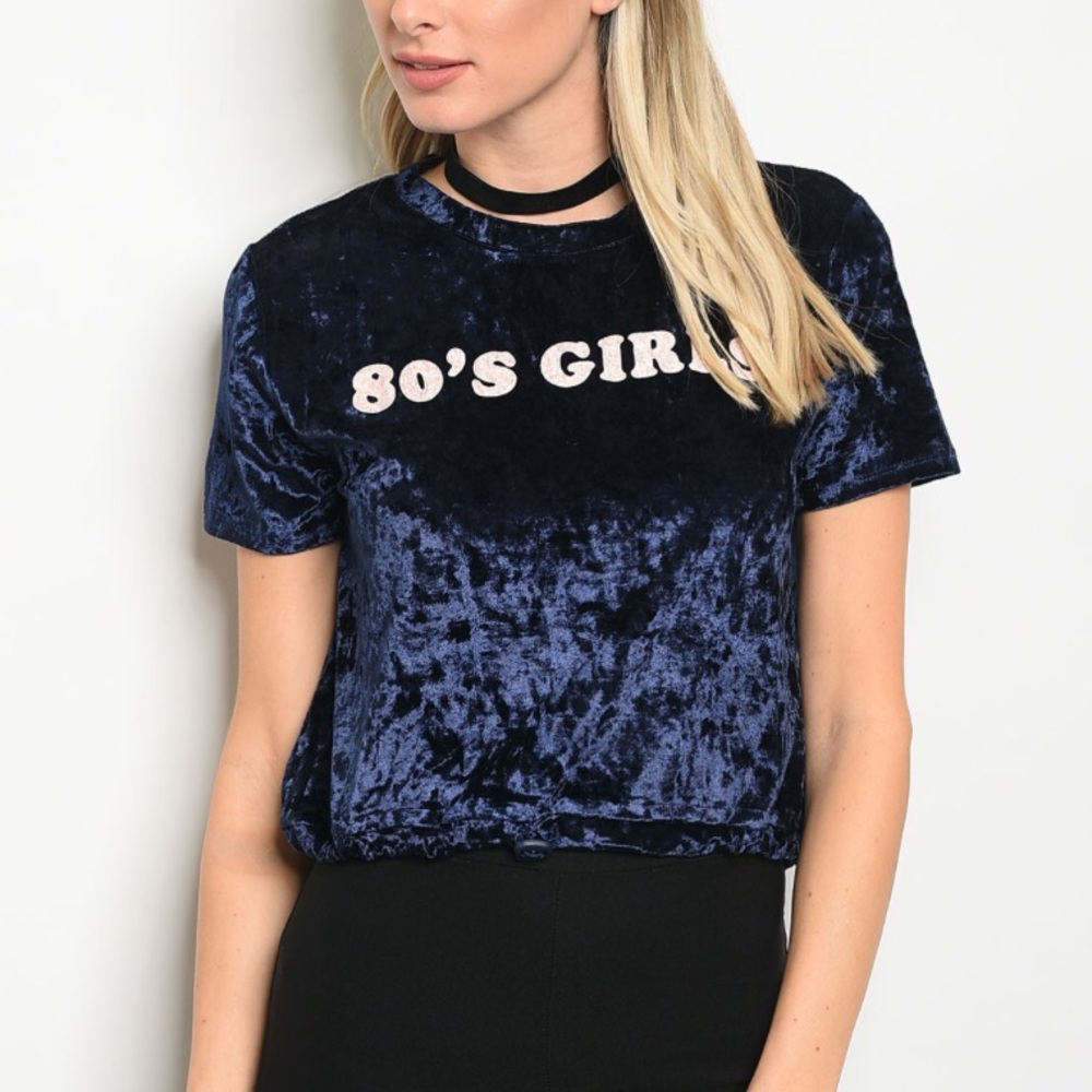 2 PACK | 80s GIRLS CRUSHED VELVET TOP
